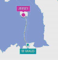route map of st malo to jersey by ferry