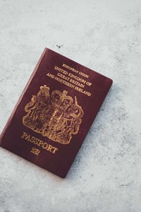 passport on a white background