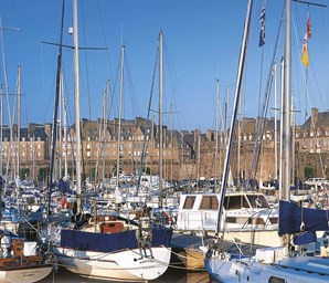 boats in st malo port brittany